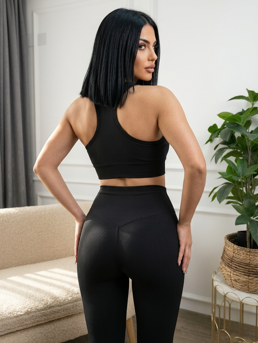 Дамски комплект RIBBED SCULPT SET – BLACK