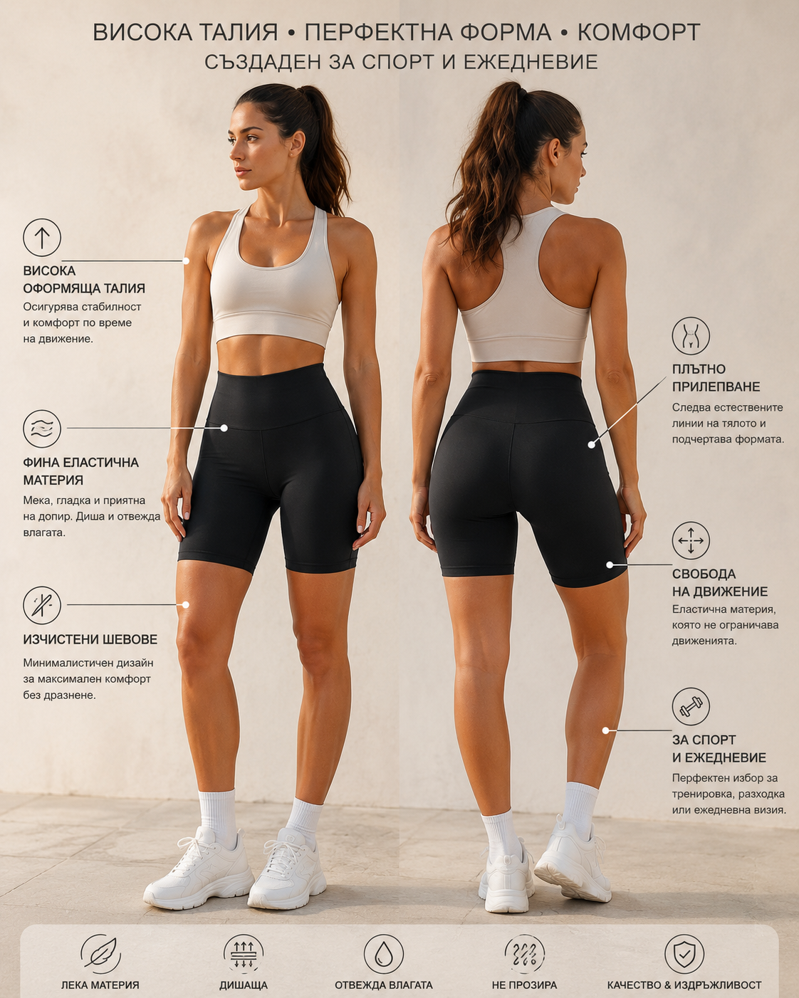 DANCE High Waist Biker Shorts (Black)