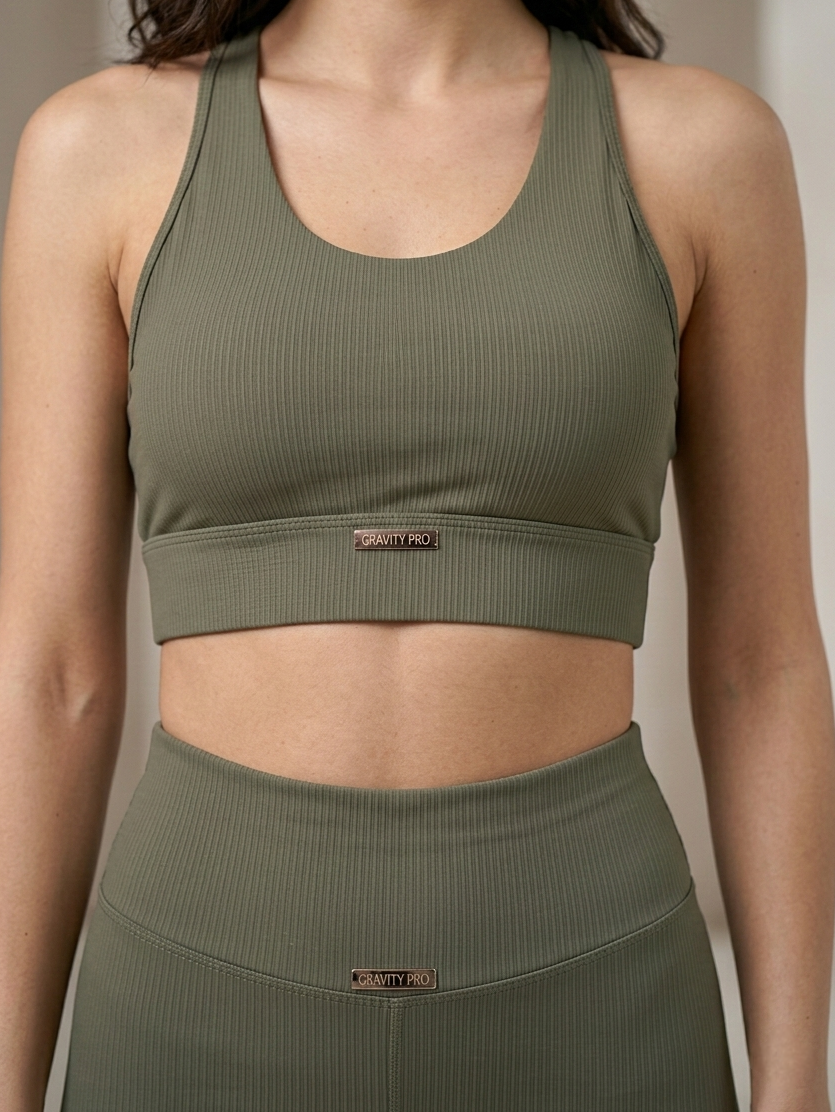 Дамски комплект RIBBED SCULPT SET – OLIVE