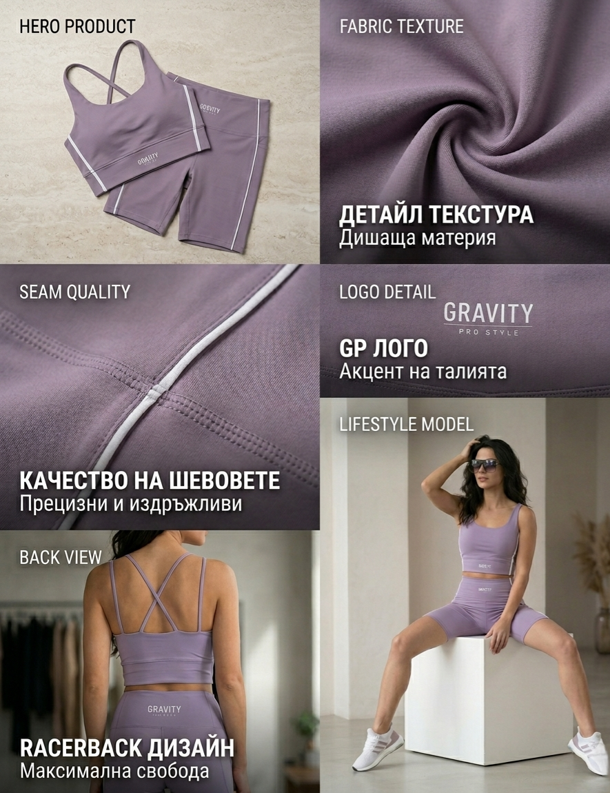 Дамски комплект AURA ACTIVE SET – LILAC