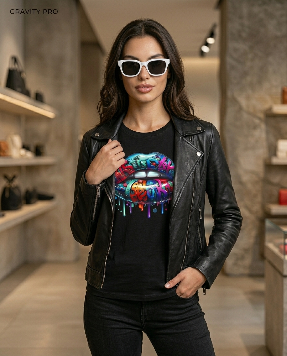 URBAN ICON – GRAFFITI LIPS BLACK