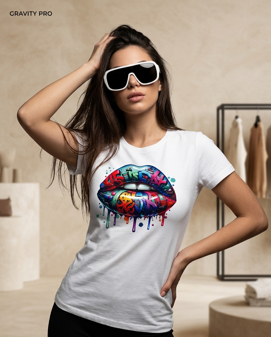 URBAN ICON – GRAFFITI LIPS WHITE